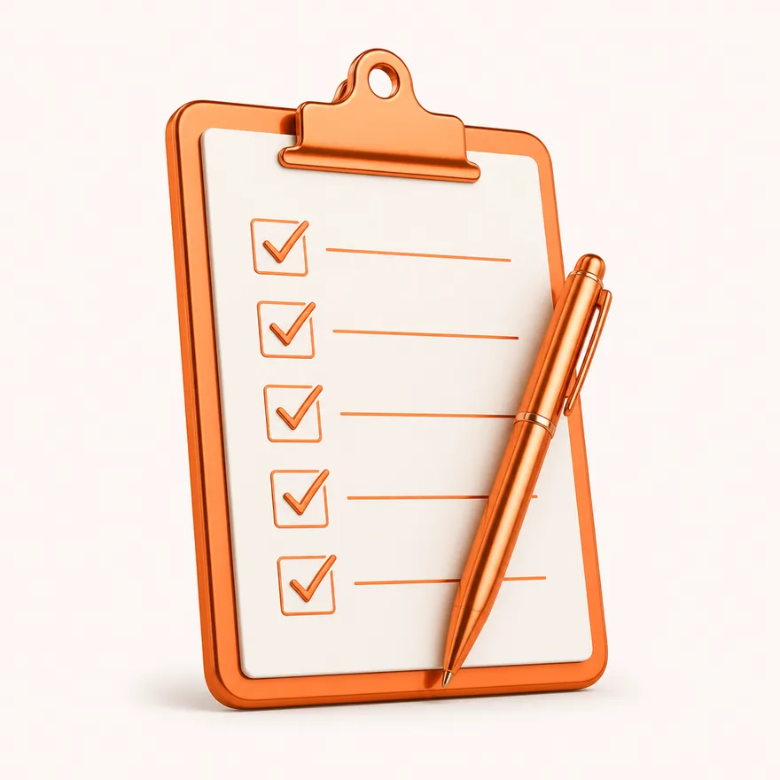 Clipboard checklist — Incognito