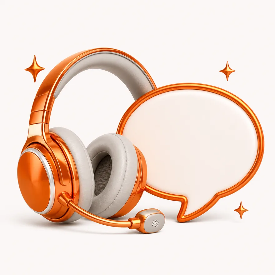 Headset with speech bubble — Incognito