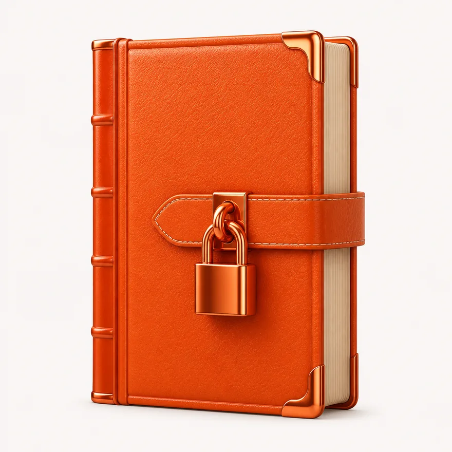 Book with padlock strap — Incognito