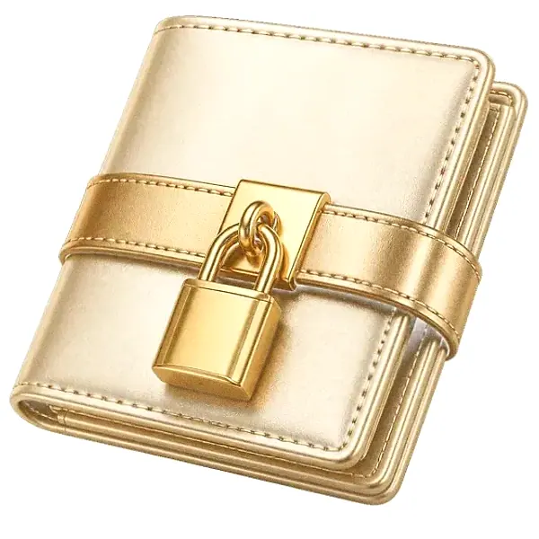 Locked leather wallet — Incognito